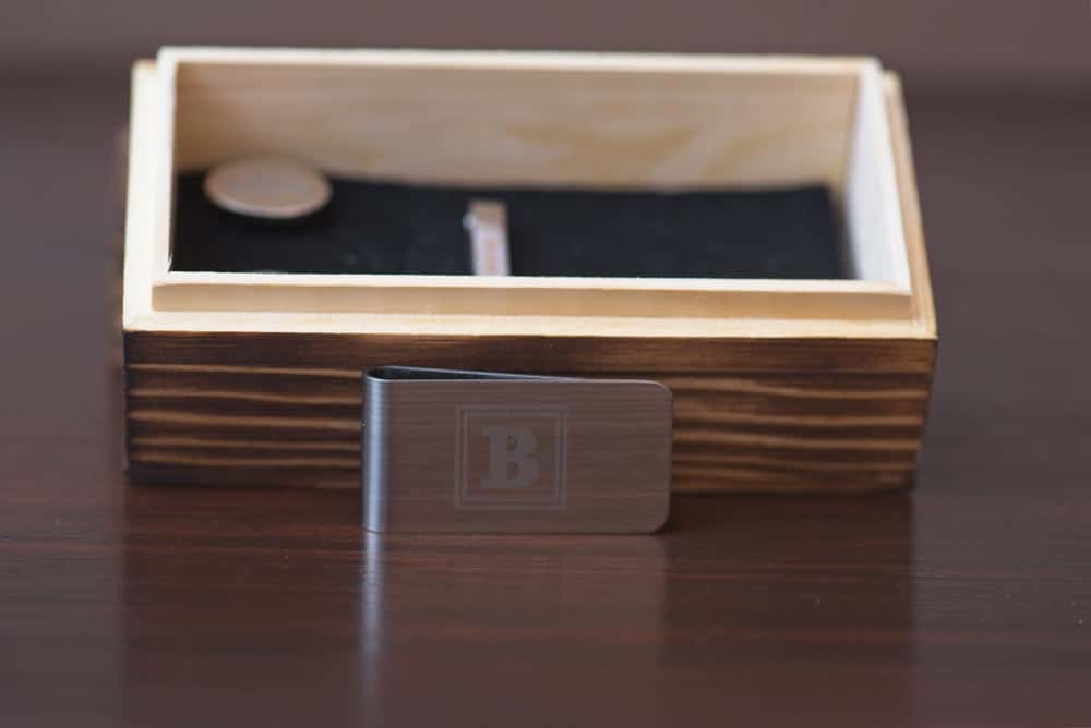 money clip with initials